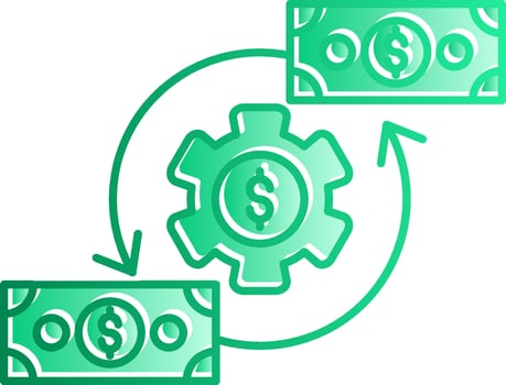 Cash Flow Gradient Slip Icon vector