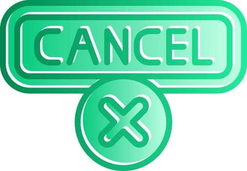 Cancel Gradient Slip Icon vector
