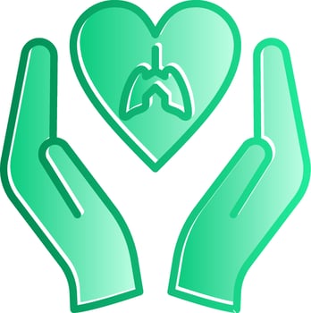 Lungs Healthcare Gradient Slip Icon vector