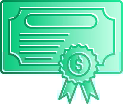 Certificate Gradient Slip Icon vector