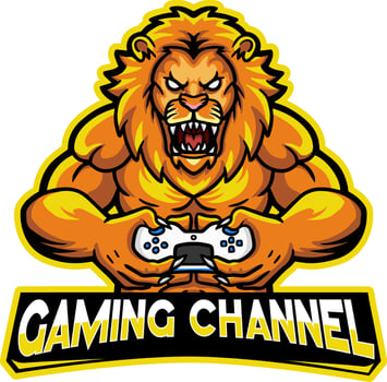 Lion mascot for gamer channel exclusive pro vector