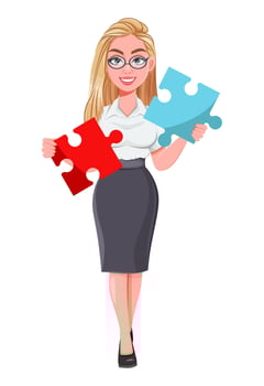 Beautiful blonde business woman vector
