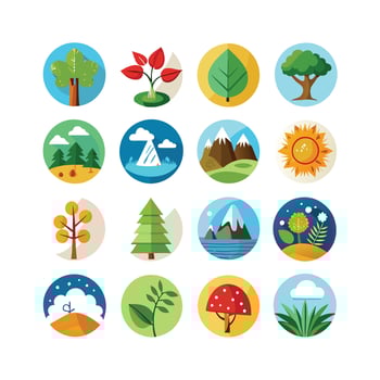 Nature Icon Set Collection Illustration vector
