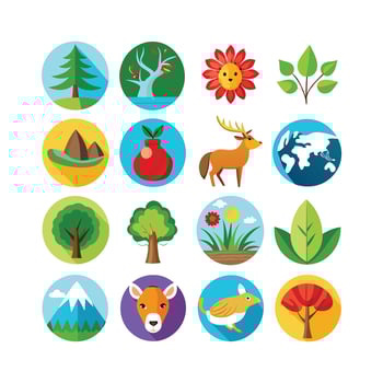 Nature Icon Set Collection Illustration vector