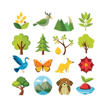 Nature Icon Set Collection Illustration vector