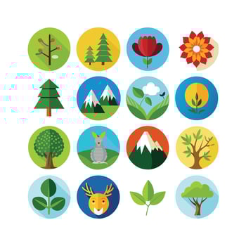 Nature Icon Set Collection Illustration vector