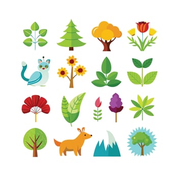Nature Icon Set Collection Illustration vector