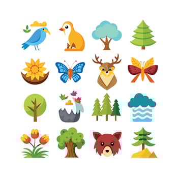 Nature Icon Set Collection Illustration vector