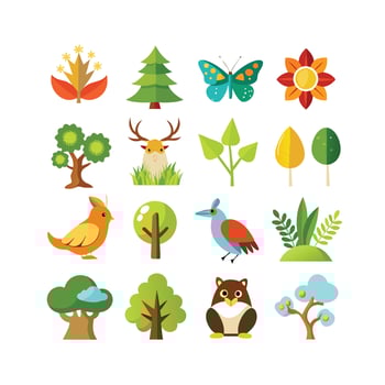Nature Icon Set Collection Illustration vector