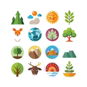Nature Icon Set Collection Illustration vector