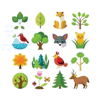 Nature Icon Set Collection Illustration vector