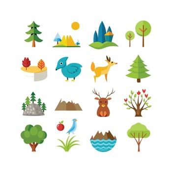 Nature Icon Set Collection Illustration vector