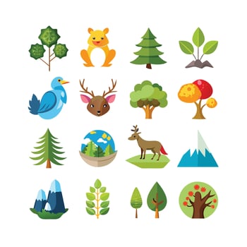 Nature Icon Set Collection Illustration vector
