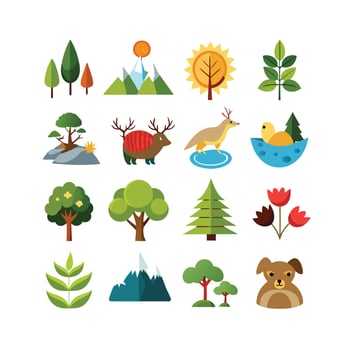 Nature Icon Set Collection Illustration vector
