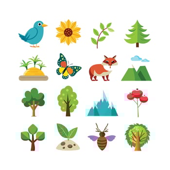 Nature Icon Set Collection Illustration vector
