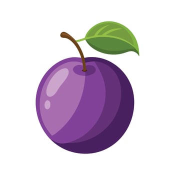 Plum fruit flat illustration on white background vector