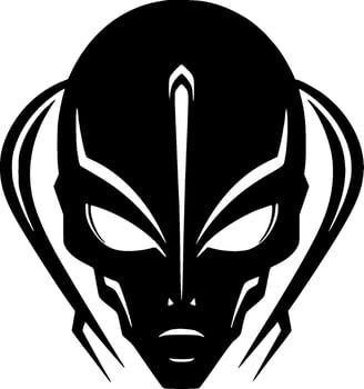 Alien - Black and White Isolated Icon - illustration vector