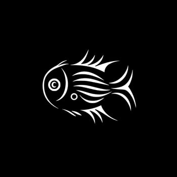 Fish - Black and White Isolated Icon - illustration vector