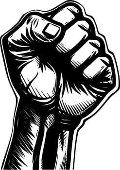 Hand Fist, Minimalist and Simple Silhouette - illustration vector