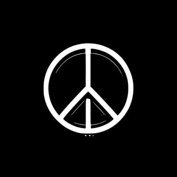 Peace Love, Black and White illustration vector