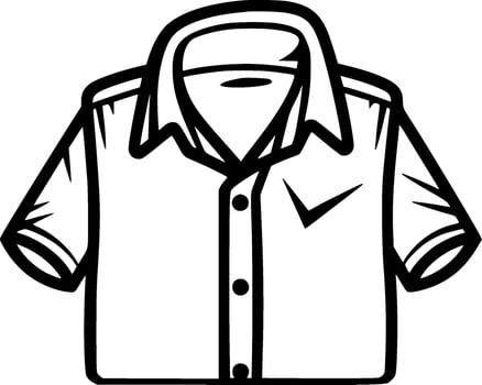Shirt - Black and White Isolated Icon - illustration vector
