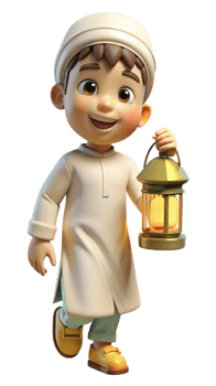 Muslim Boy Holding Lantern 3d Graphic png