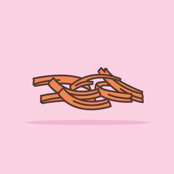 illustration of the sappan wood spice logo icon, kitchen spice for the cooking industry vector