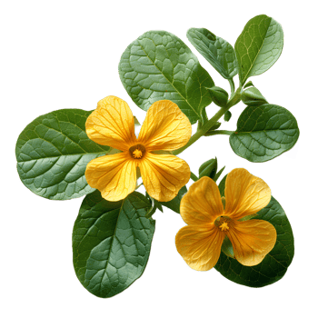 Purslane flower . Common purslane flower top view . yellow purslane flower isolated. winter purslane flat lay png