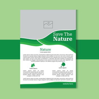 Green natural flyer design template vector