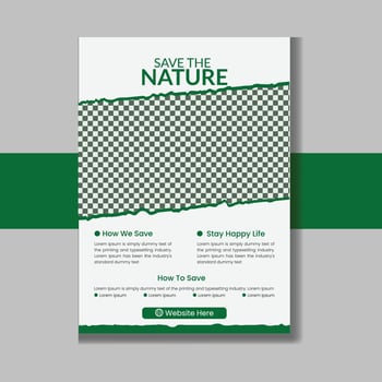 Green natural flyer design template vector