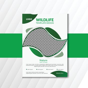 Green natural flyer design template vector