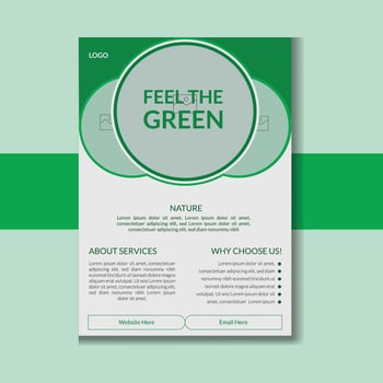 Green natural flyer design template vector