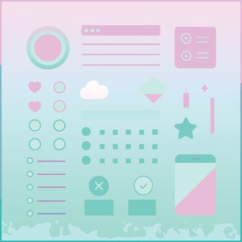 Simple Web UI elements kit graphic vector