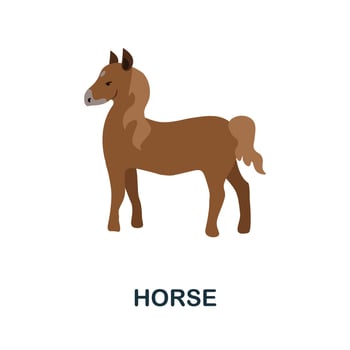 Horse flat icon. Color simple element from wild west collection. Creative Horse icon for web design, templates, infographics and more vector