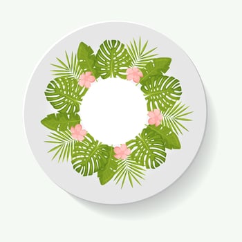 decorative plates for interior design. Empty dish, porcelain plate mock up design. vector