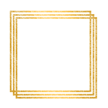 Gold Square Frame on a Transparent Background png