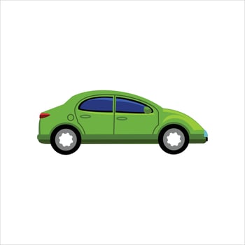 Green car isolated on white background. Car illustration in flat style. Design elements Editable car icon illustration in eps10 format. 4 wheeled vehicle illustration design vector