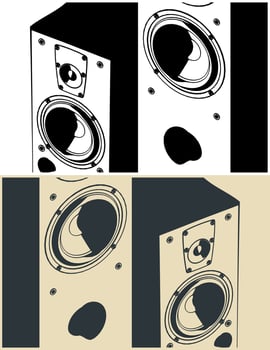 Hi-fi speaker systems close-up vector