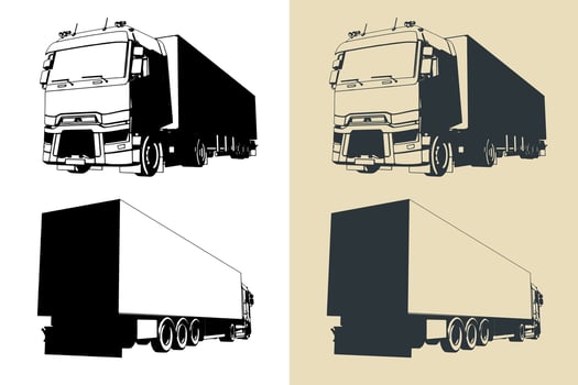 Semi trailer truck vector