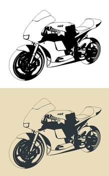 Sports motorcycle illustration vector
