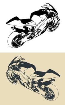 Sports motorcycle illustrations vector