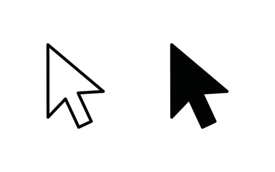 Cursors icons click set. Cursors icon click, Clicking cursor, pointing hand click icon illustration vector