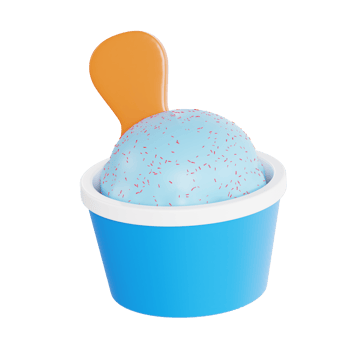 ice cream scoop 3d icon, transparent background png