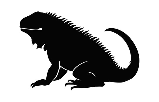 Iguana black Silhouette Clip art vector