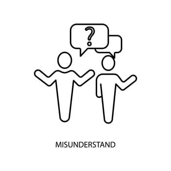 misunderstand concept line icon. Simple element illustration. misunderstand concept outline symbol design. vector