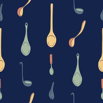 Collection of Spoon Seamless Pattern illustration Design vector