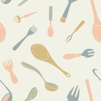 Spoon and Fork Seamless Pattern illustration Design vector