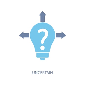 uncertain concept line icon. Simple element illustration. uncertain concept outline symbol design. vector