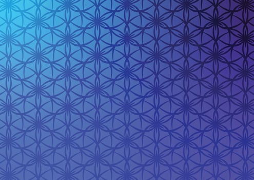 Flower pattern blue gradient wallpaper background vector
