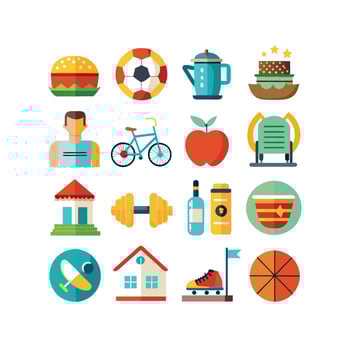 Lifestyle and Leisure Icon Set Collection Illustration vector